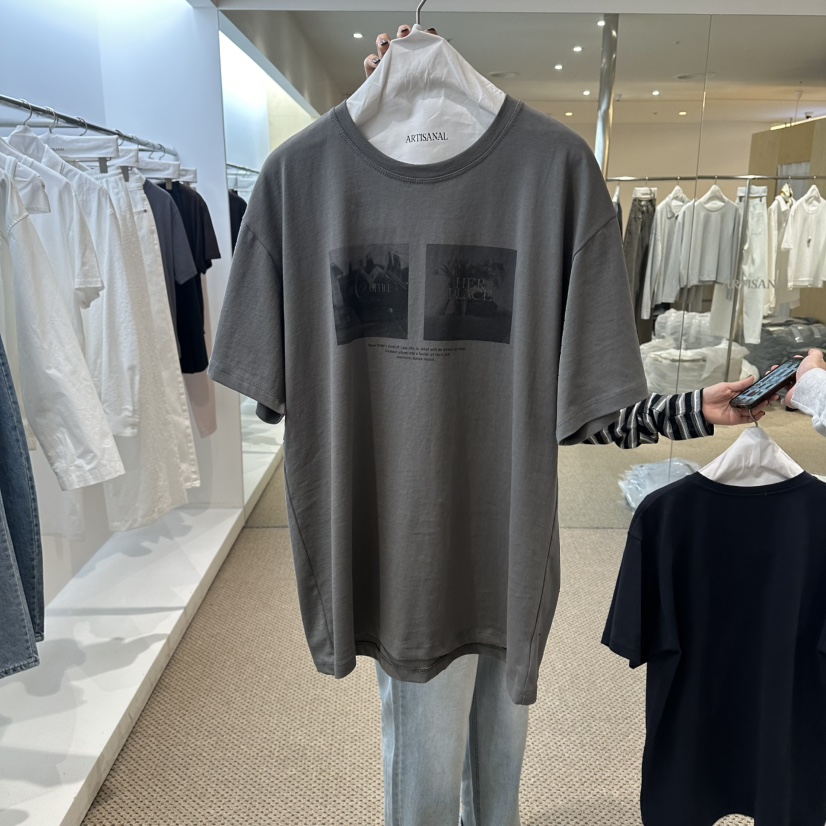 ARTISANAL韓國代購女士新款時尚休閑熱賣T恤不含內搭復古ARTISANALT恤圖色2