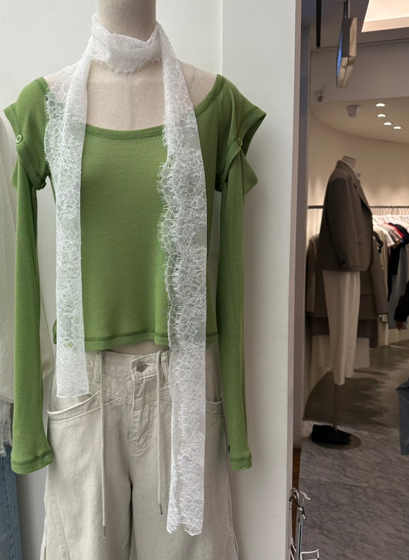 CHAV韓國代購女士新品推薦時尚休閑熱賣圍巾披肩蕾絲圍巾CHAV圍巾/披肩圖色1