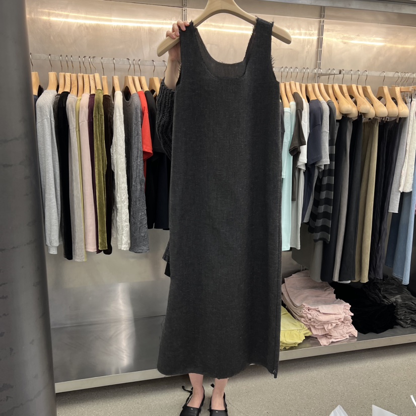 ESSENCE韓國東大門代購女裝新品職業推薦時尚連衣裙亞麻布ESSENCE連衣裙