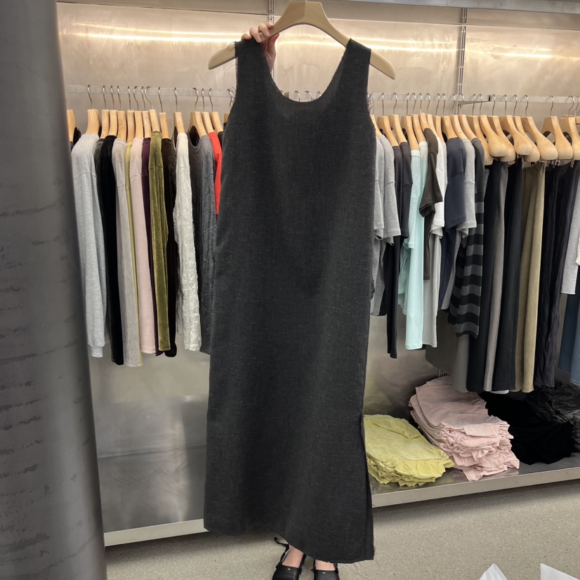 ESSENCE韓國東大門代購女裝新品職業推薦時尚連衣裙亞麻布ESSENCE連衣裙圖色1