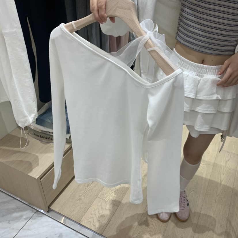 MEMOIRE韓國東大門代購女士新品職業時尚人氣長袖T恤拉絲MEMOIRE長袖T恤