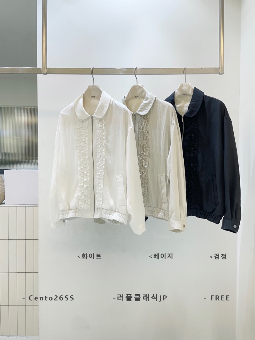 CENTO韓國代購女裝新品熱賣26春夏休閑時尚人氣夾克荷葉邊CENTO夾克