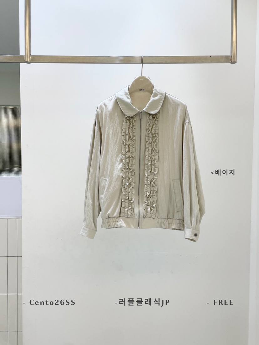 CENTO韓國代購女裝新品熱賣26春夏休閑時尚人氣夾克荷葉邊CENTO夾克圖色3