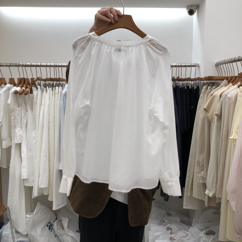 DRESS ROOM韓國直郵女裝新款26春夏熱賣休閑襯衫蕾絲衫褶皺DRESS ROOM襯衫/蕾絲衫