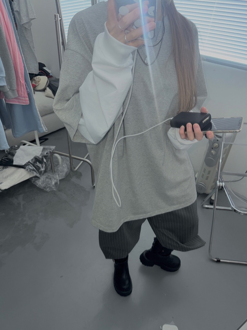 OKIE韓國東大門代購女士新品時尚熱賣職業人氣長袖T恤假兩件OKIE長袖T恤