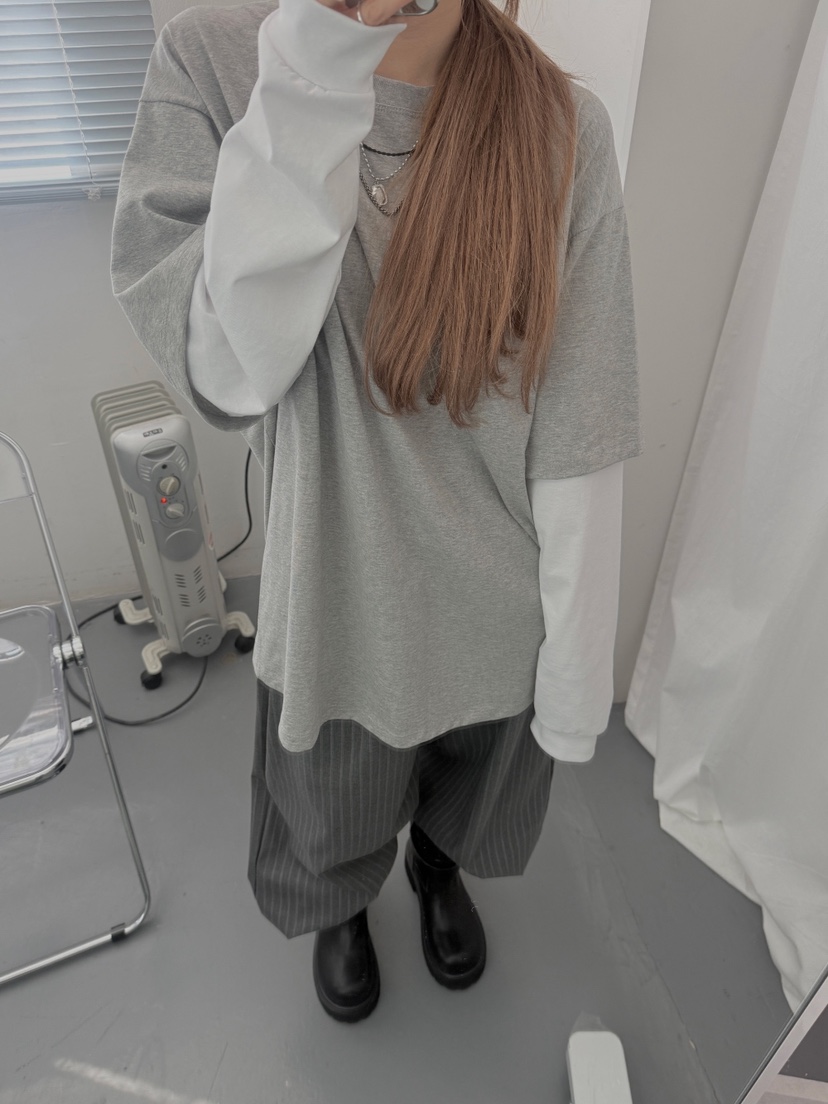 OKIE韓國東大門代購女士新品時尚熱賣職業人氣長袖T恤假兩件OKIE長袖T恤