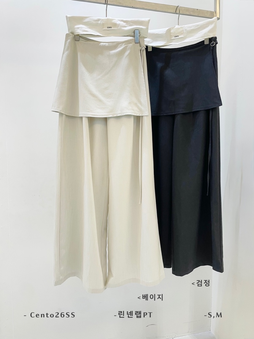 CENTO韓國東大門代購女裝新品推薦熱賣休閑時尚裙褲披肩亞麻CENTO裙褲