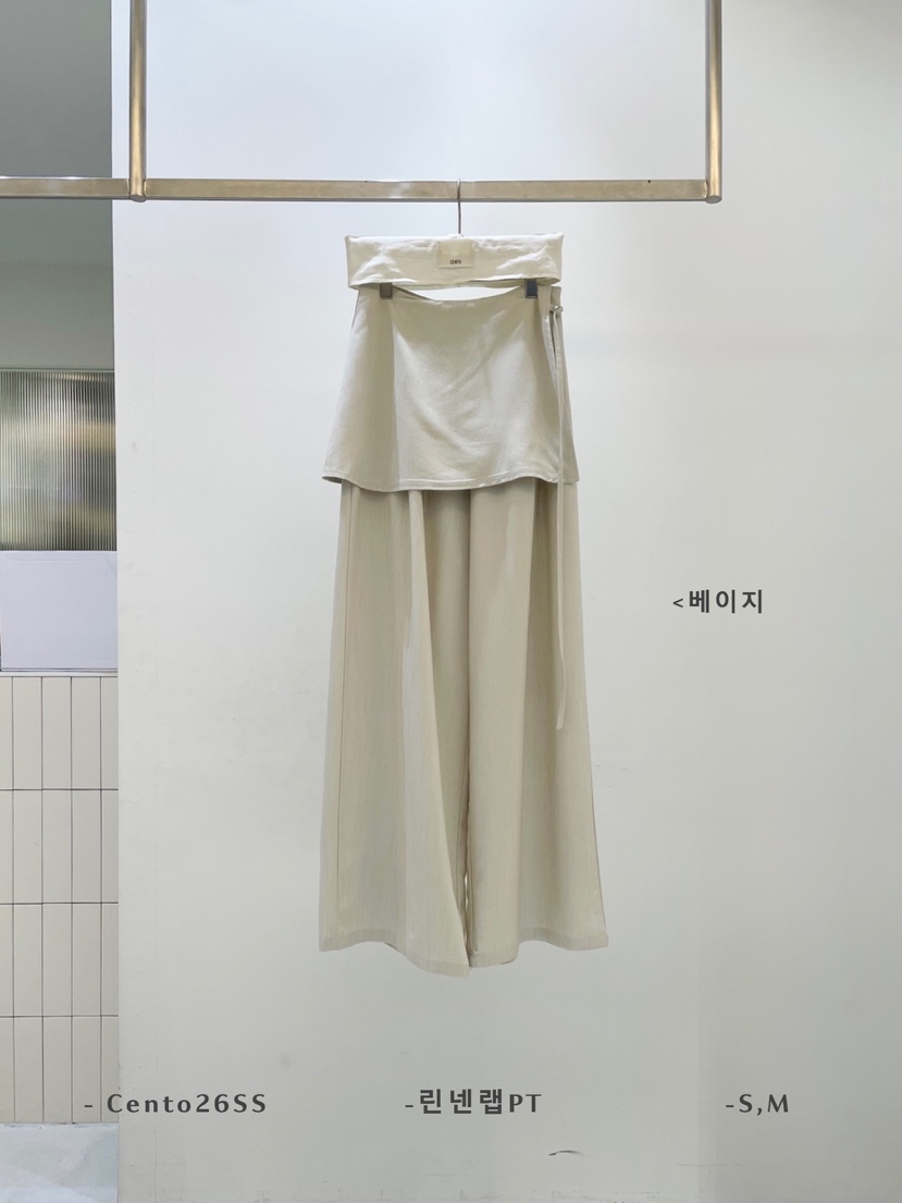 CENTO韓國東大門代購女裝新品推薦熱賣休閑時尚裙褲披肩亞麻CENTO裙褲圖色1