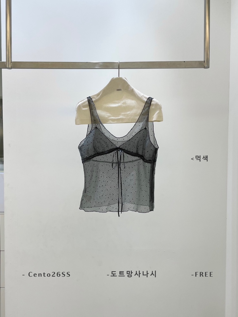 CENTO韓國代購女裝新款熱賣時尚推薦職業人氣26春夏吊帶背心CENTO吊帶/背心圖色2墨色