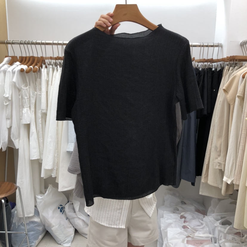 DRESS ROOM韓國代購女裝新品時尚職業熱賣26春夏推薦T恤DRESS ROOMT恤圖色2