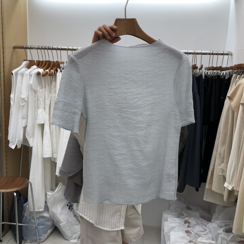 DRESS ROOM韓國代購女裝新品時尚職業熱賣26春夏推薦T恤DRESS ROOMT恤圖色3