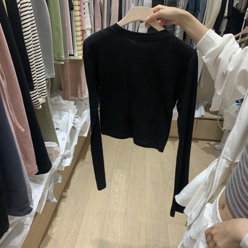 MEMOIRE韓國直郵女士新品26春夏時尚人氣職業熱賣長袖T恤MEMOIRE長袖T恤