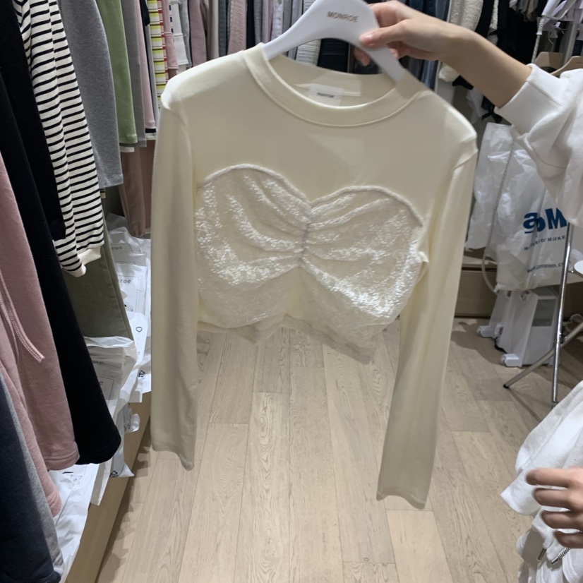 MEMOIRE韓國直郵女士新品26春夏時尚人氣職業熱賣長袖T恤MEMOIRE長袖T恤圖色1