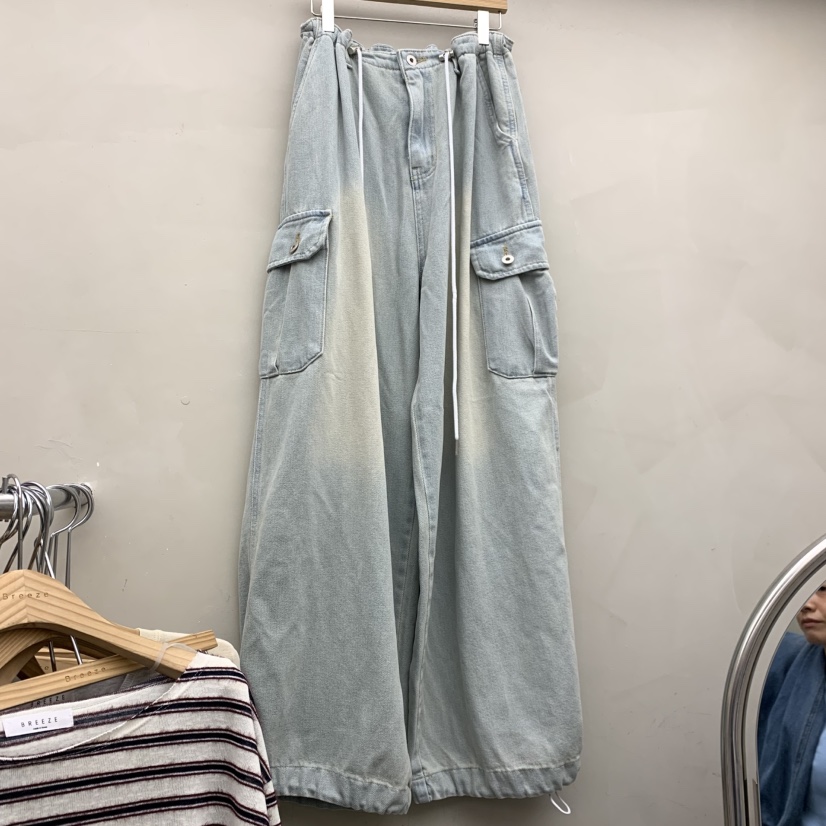 BREEZE東大門代購女士新款真品時尚推薦26春夏牛仔褲工裝BREEZE牛仔褲圖色1