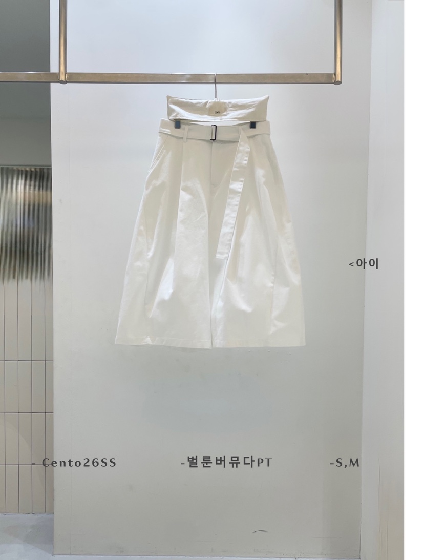 CENTO韓國東大門直郵女士新品時尚推薦26春夏職業短褲含腰帶CENTO短褲圖色1