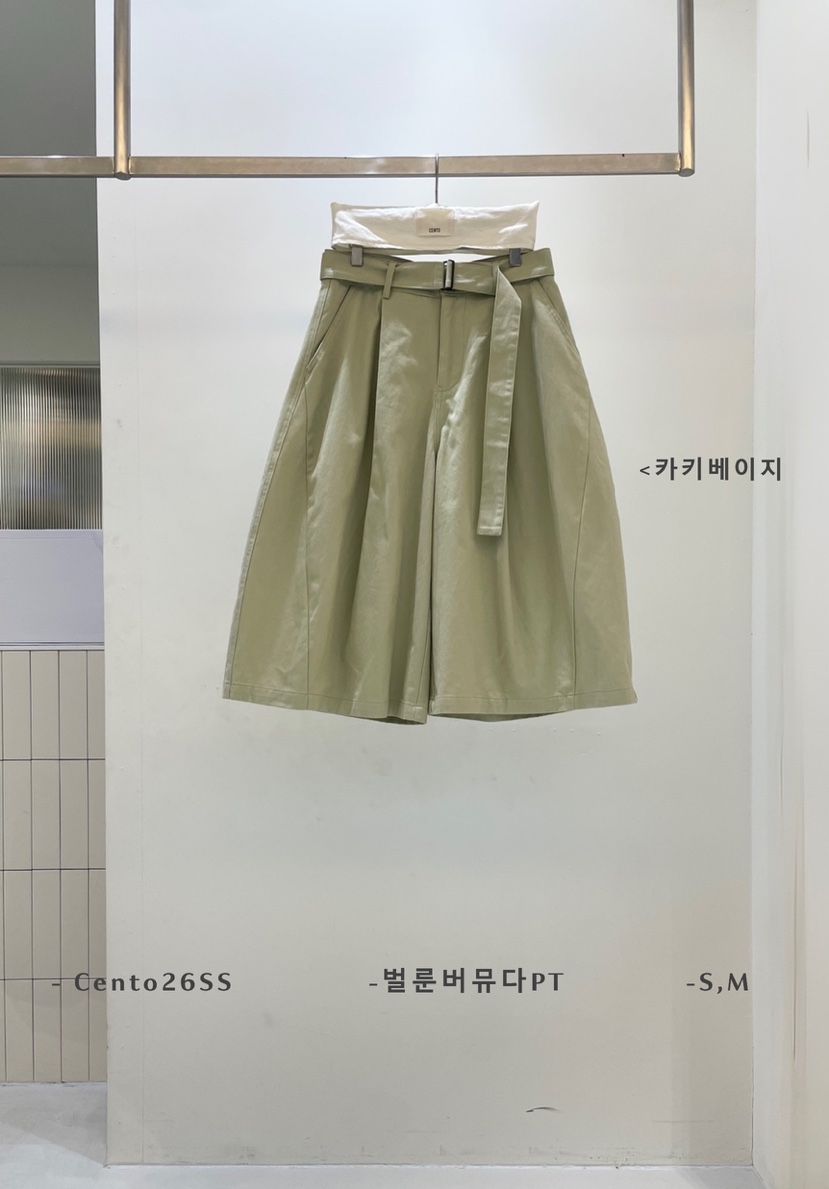 CENTO韓國東大門直郵女士新品時尚推薦26春夏職業短褲含腰帶CENTO短褲圖色2