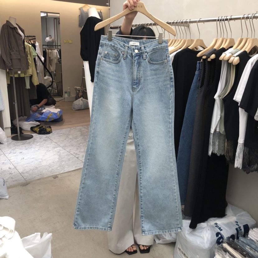 MURR韓國東大門直郵女裝新品推薦時尚職業休閑牛仔褲喇叭MURR牛仔褲圖色1