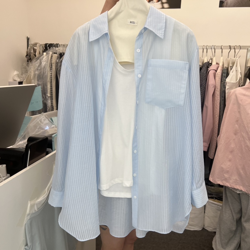 MAG東大門代購女裝新款26春夏真品職業襯衫蕾絲衫不含內搭MAG襯衫/蕾絲衫圖色2