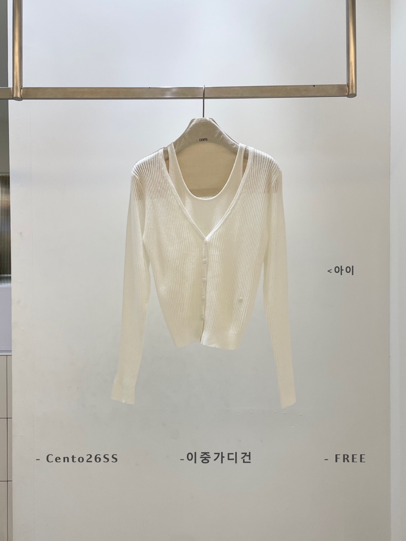 CENTO韓國代購女士新品熱賣推薦職業針織衫羊毛衫假兩件雙層CENTO針織衫圖色1