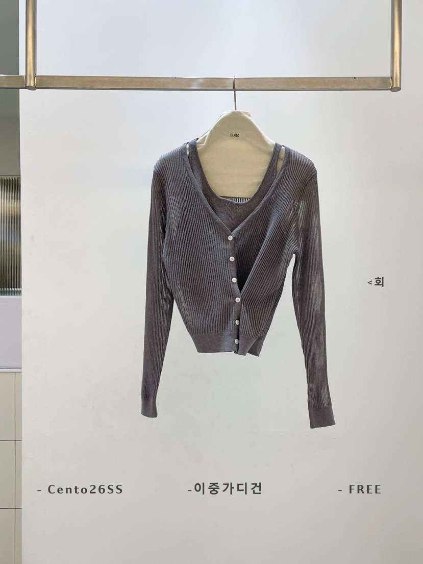 CENTO韓國代購女士新品熱賣推薦職業針織衫羊毛衫假兩件雙層CENTO針織衫圖色4