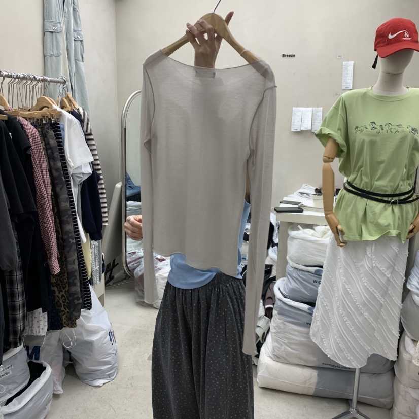 BREEZE韓國直郵女士新款人氣26春夏休閑真品熱賣長袖T恤透明BREEZE長袖T恤