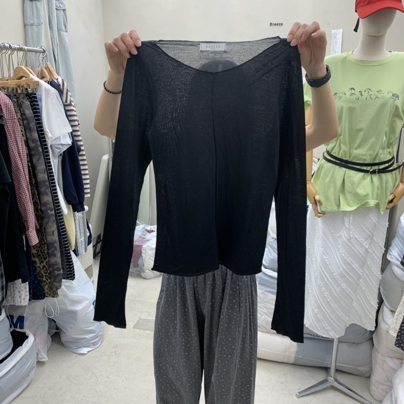 BREEZE韓國直郵女士新款人氣26春夏休閑真品熱賣長袖T恤透明BREEZE長袖T恤圖色3