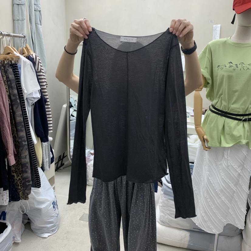 BREEZE韓國直郵女士新款人氣26春夏休閑真品熱賣長袖T恤透明BREEZE長袖T恤圖色5
