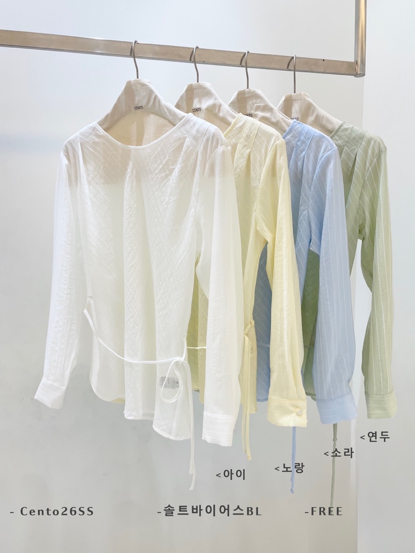 CENTO韓國代購女士新款職業推薦休閑真品襯衫蕾絲衫含腰繩CENTO襯衫/蕾絲衫