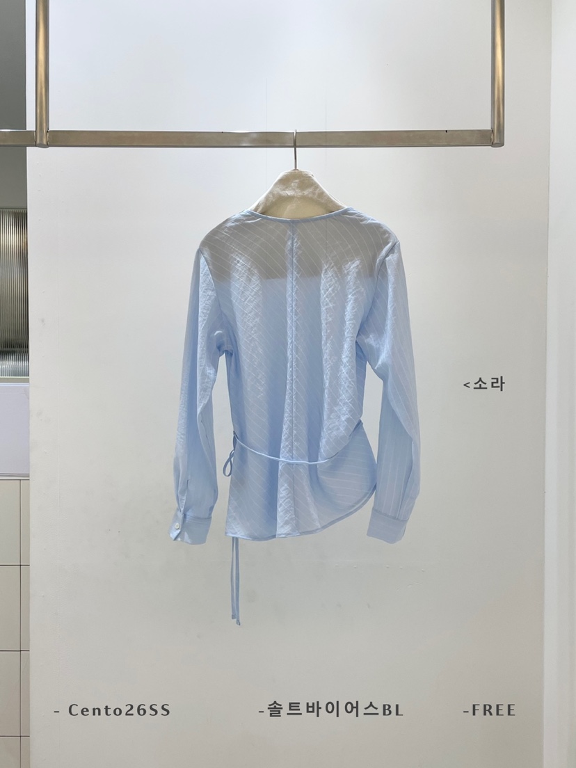 CENTO韓國代購女士新款職業推薦休閑真品襯衫蕾絲衫含腰繩CENTO襯衫/蕾絲衫