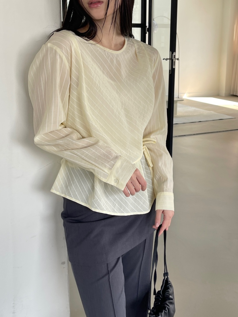 CENTO韓國代購女士新款職業推薦休閑真品襯衫蕾絲衫含腰繩CENTO襯衫/蕾絲衫