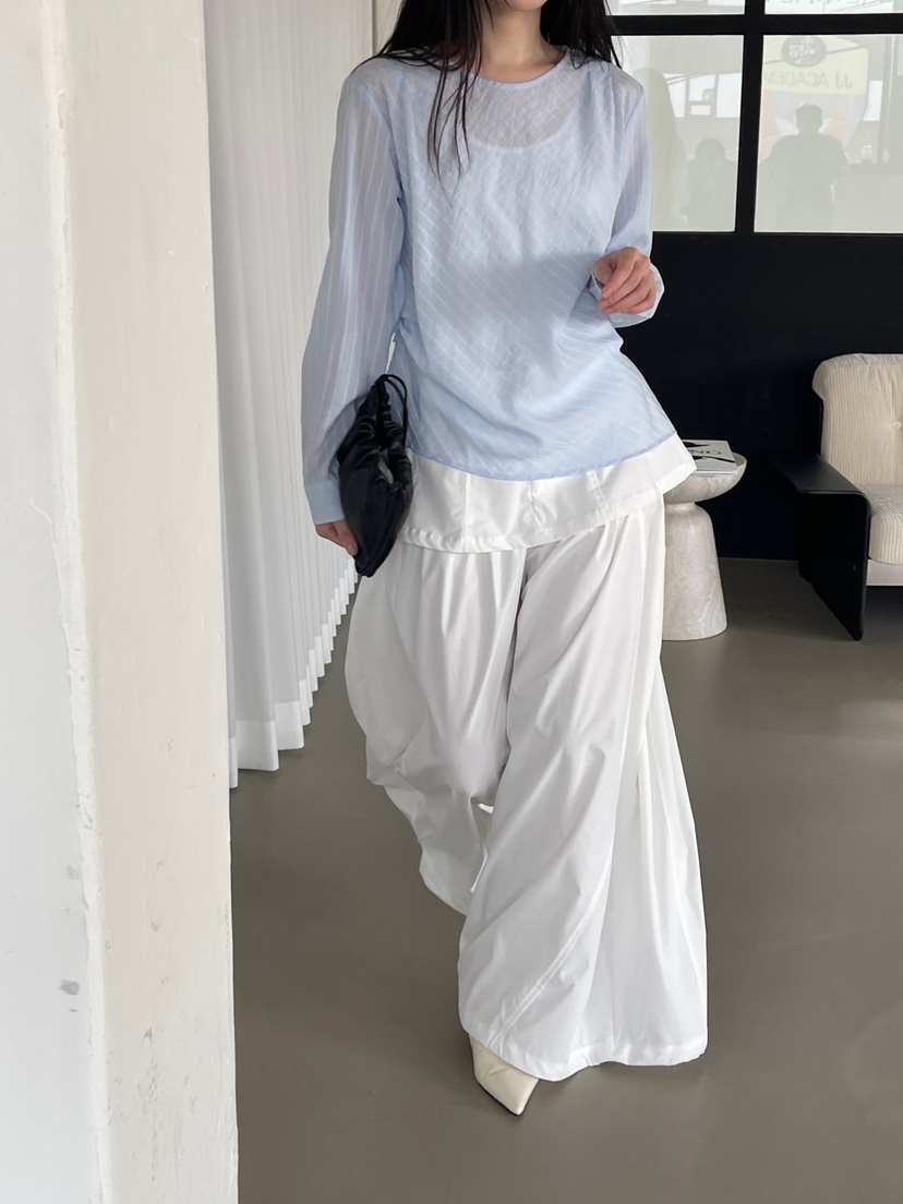 CENTO韓國代購女士新款職業推薦休閑真品襯衫蕾絲衫含腰繩CENTO襯衫/蕾絲衫