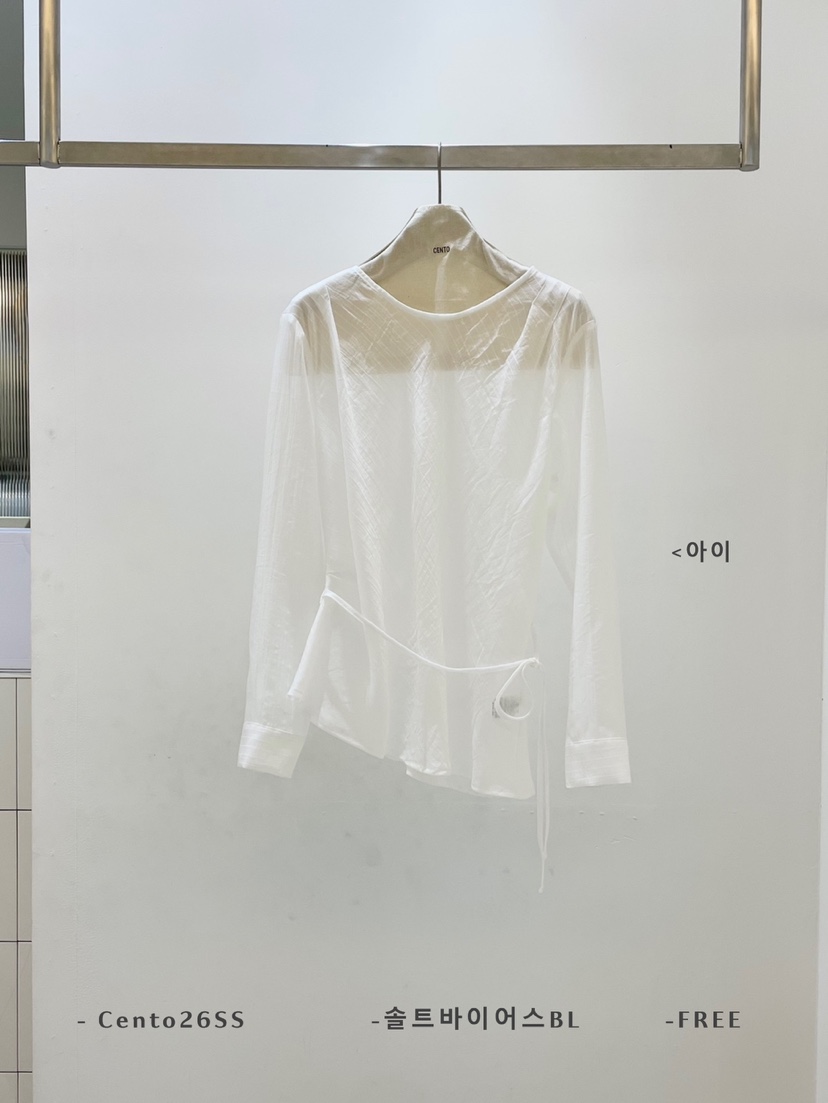 CENTO韓國代購女士新款職業推薦休閑真品襯衫蕾絲衫含腰繩CENTO襯衫/蕾絲衫圖色1