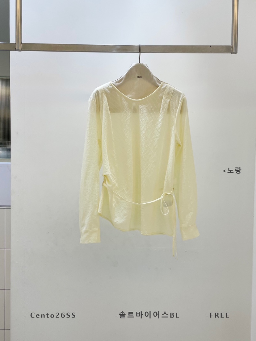 CENTO韓國代購女士新款職業推薦休閑真品襯衫蕾絲衫含腰繩CENTO襯衫/蕾絲衫圖色2