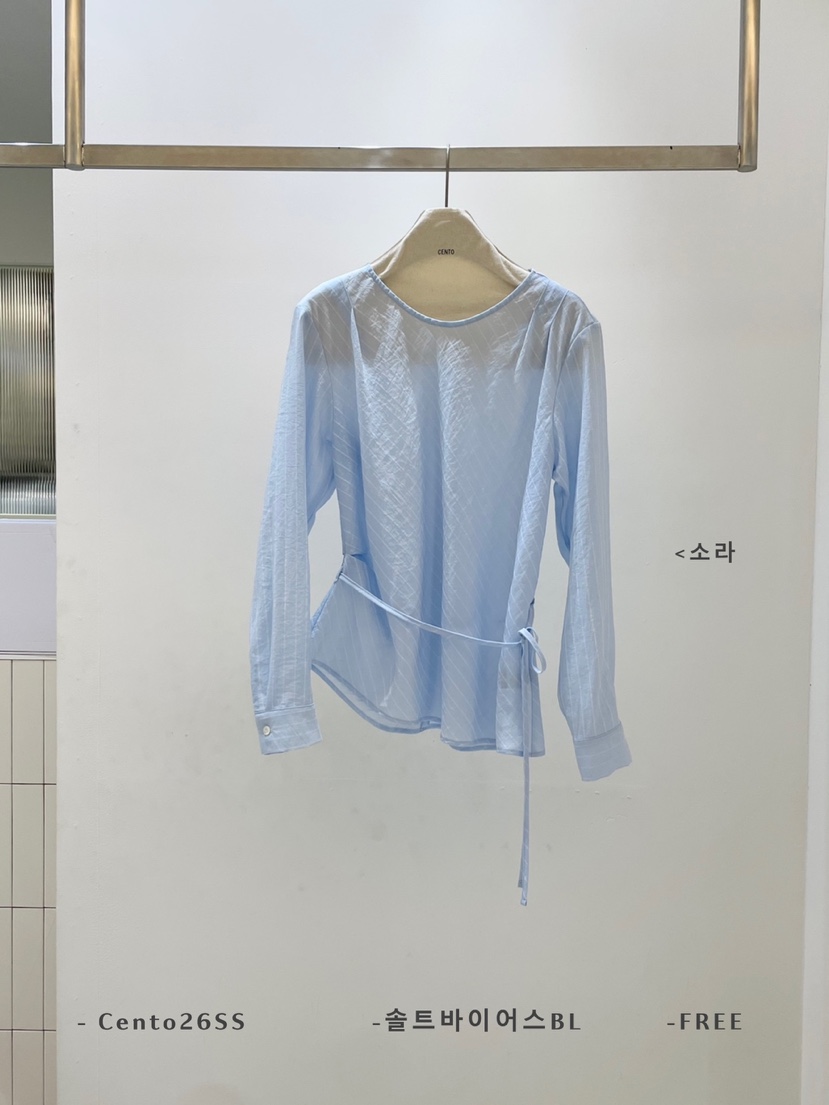 CENTO韓國代購女士新款職業推薦休閑真品襯衫蕾絲衫含腰繩CENTO襯衫/蕾絲衫圖色3