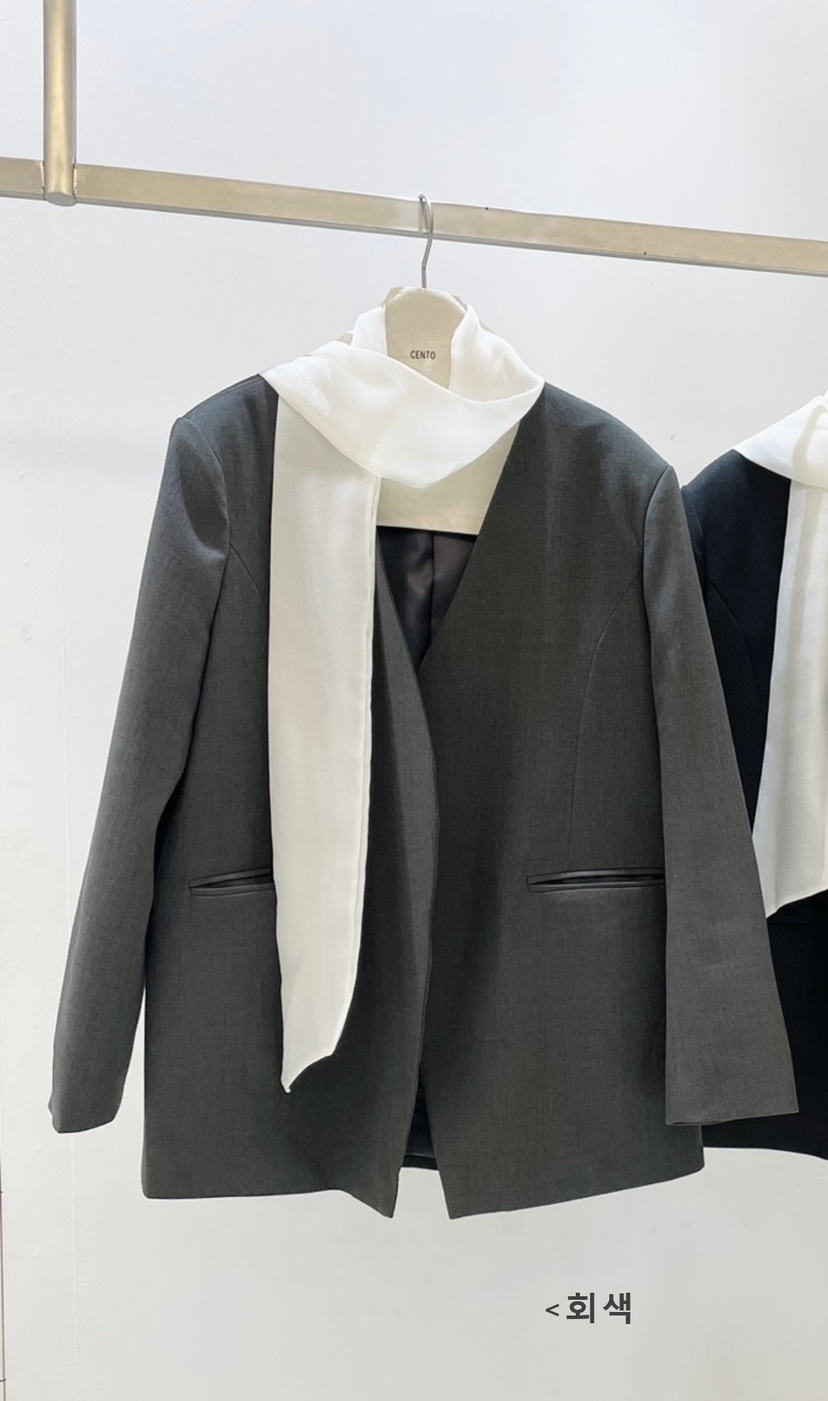 CENTO韓國直郵女裝新款職業人氣26春夏真品休閑夾克含圍巾CENTO夾克圖色1