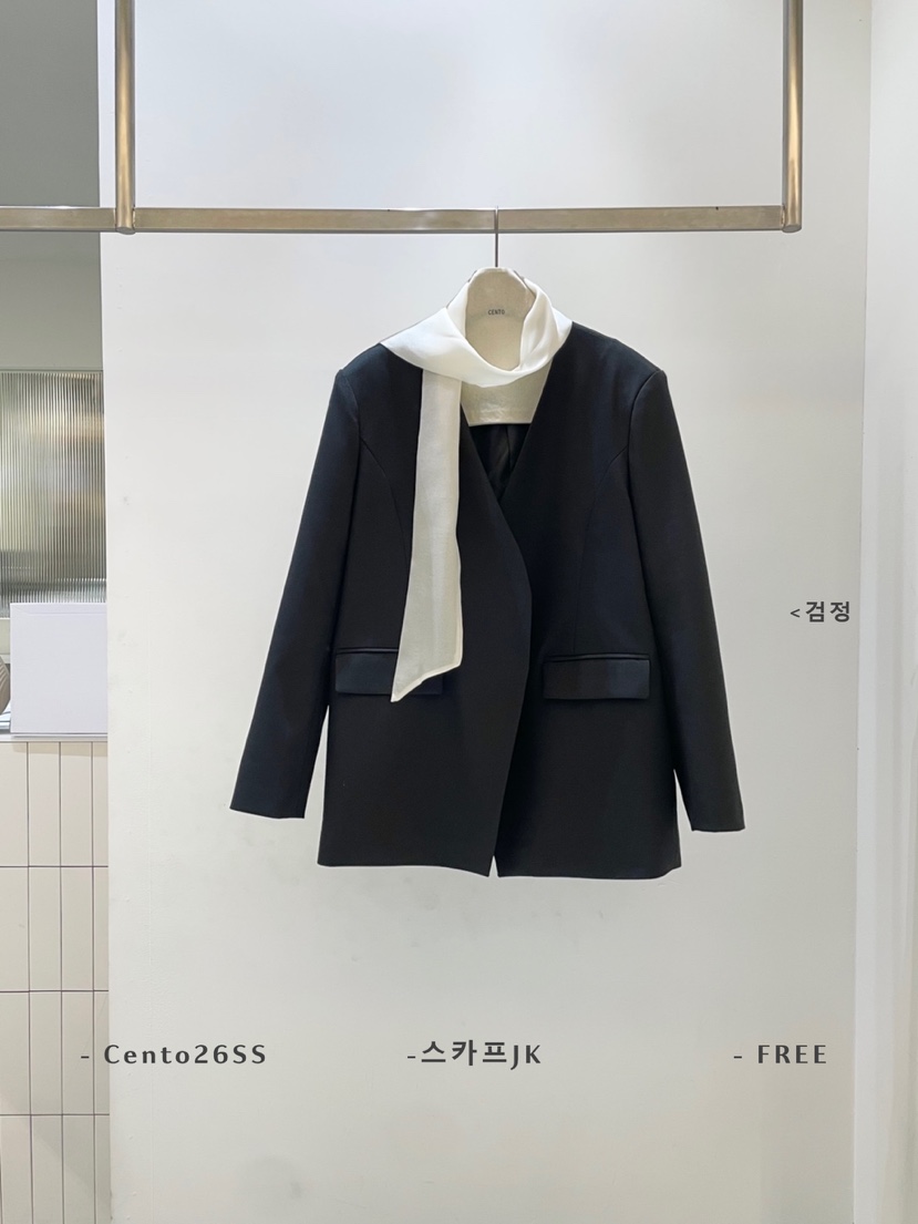 CENTO韓國直郵女裝新款職業人氣26春夏真品休閑夾克含圍巾CENTO夾克圖色2