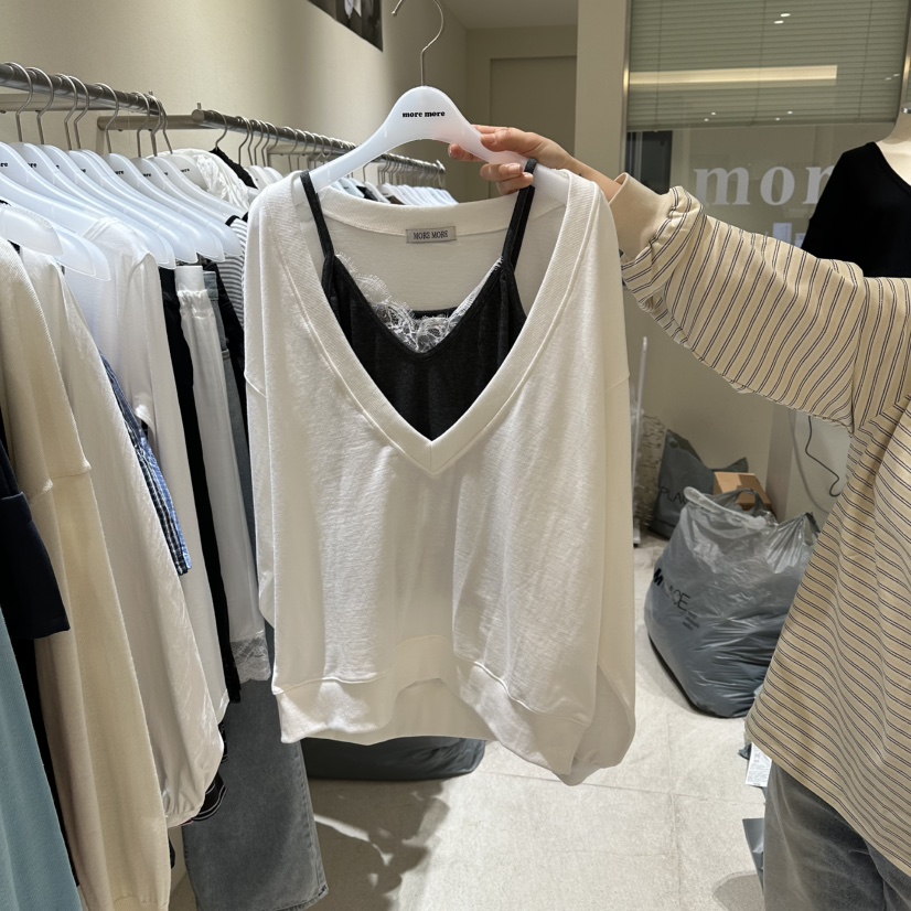 MOREMORE韓國東大門代購女士新品人氣熱賣長袖T恤不含內搭more more長袖T恤圖色1