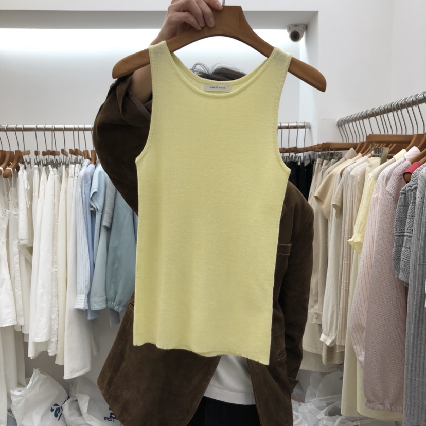 DRESS ROOM東大門代購女裝新品推薦職業吊帶背心羊絨柔軟DRESS ROOM吊帶/背心圖色2