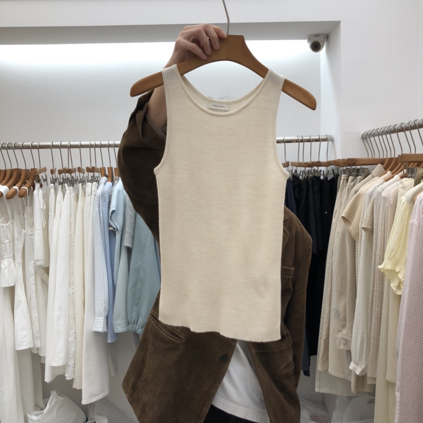 DRESS ROOM東大門代購女裝新品推薦職業吊帶背心羊絨柔軟DRESS ROOM吊帶/背心圖色3