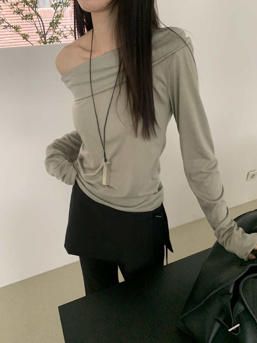 TRUE韓國東大門代購女裝新款人氣推薦職業26春夏長袖T恤兜帽TRUE長袖T恤