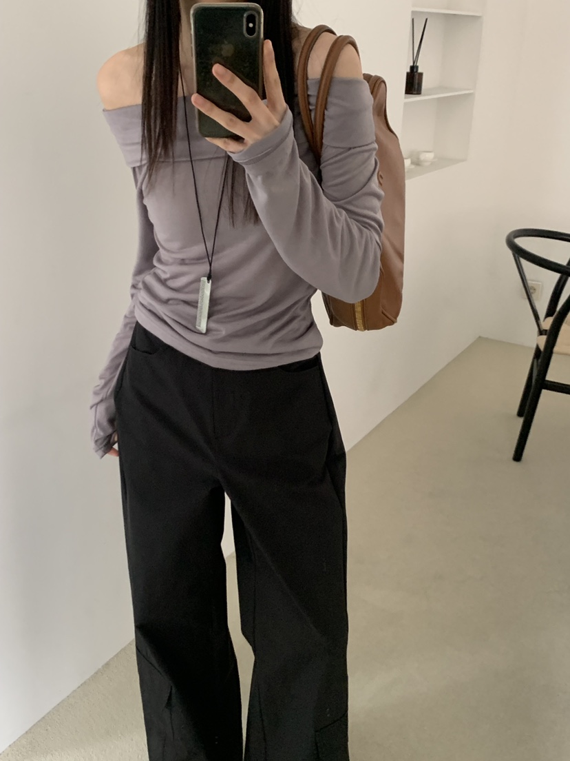 TRUE韓國東大門代購女裝新款人氣推薦職業26春夏長袖T恤兜帽TRUE長袖T恤