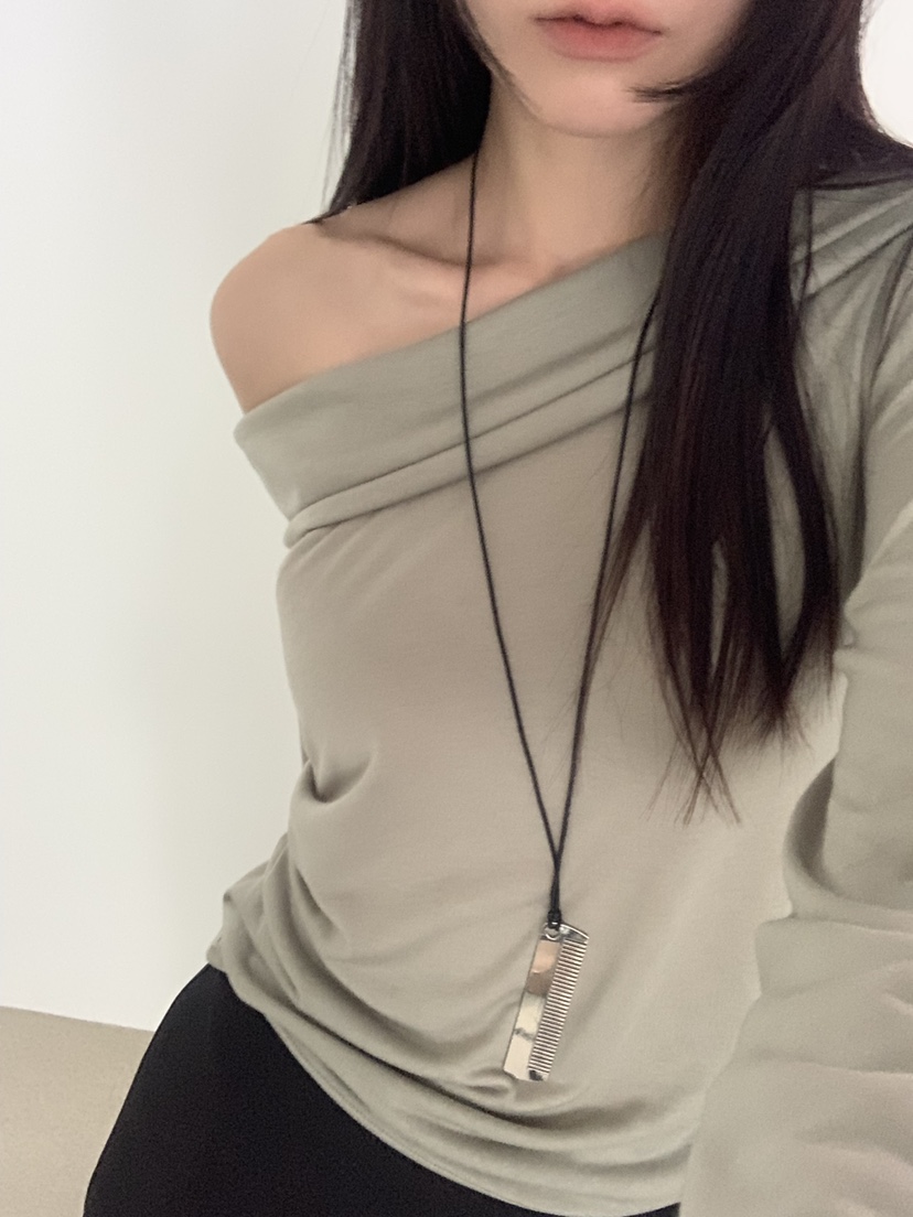 TRUE韓國東大門代購女裝新款人氣推薦職業26春夏長袖T恤兜帽TRUE長袖T恤