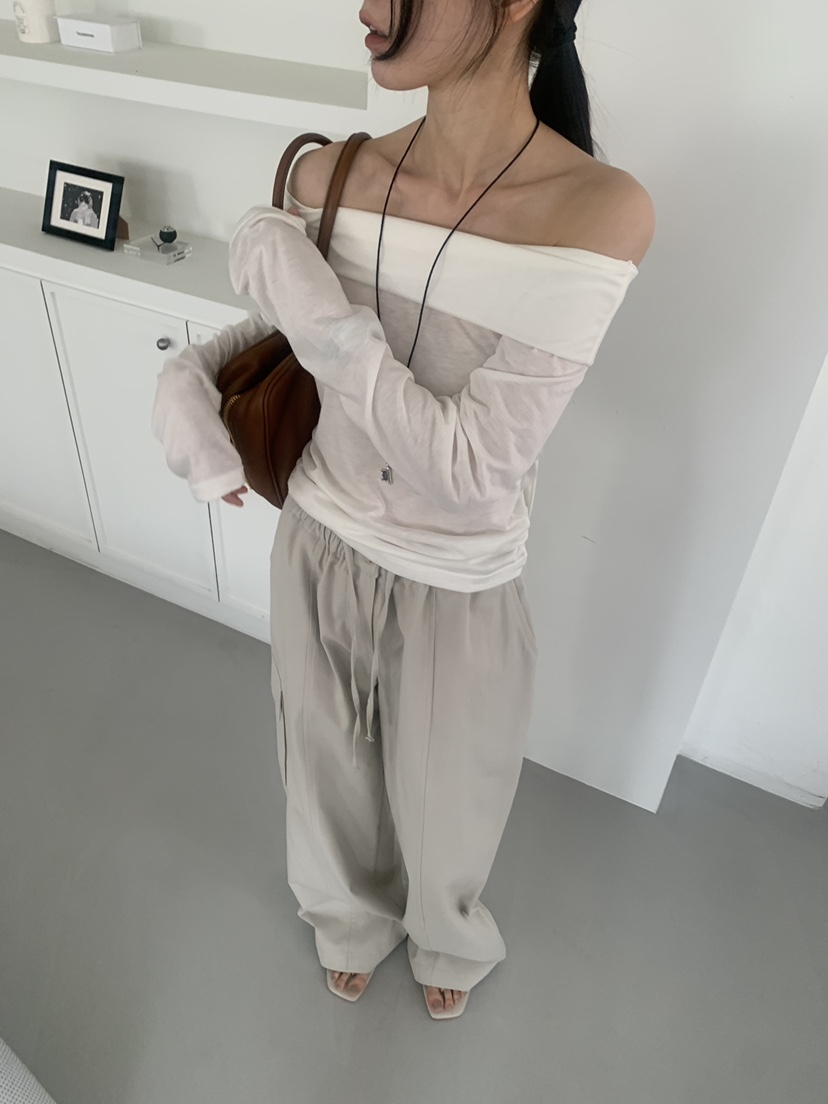 TRUE韓國東大門代購女裝新款人氣推薦職業26春夏長袖T恤兜帽TRUE長袖T恤