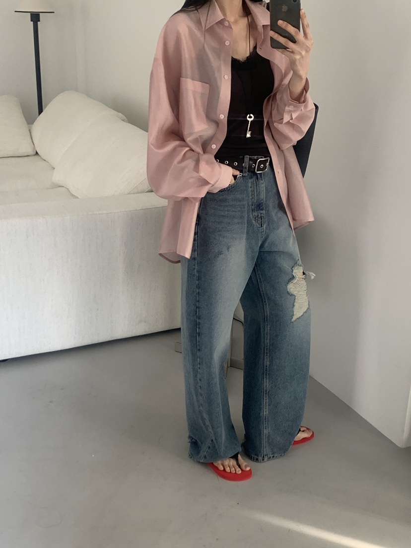 TRUE韓國東大門直郵女士新品職業推薦時尚26春夏襯衫蕾絲衫TRUE襯衫/蕾絲衫