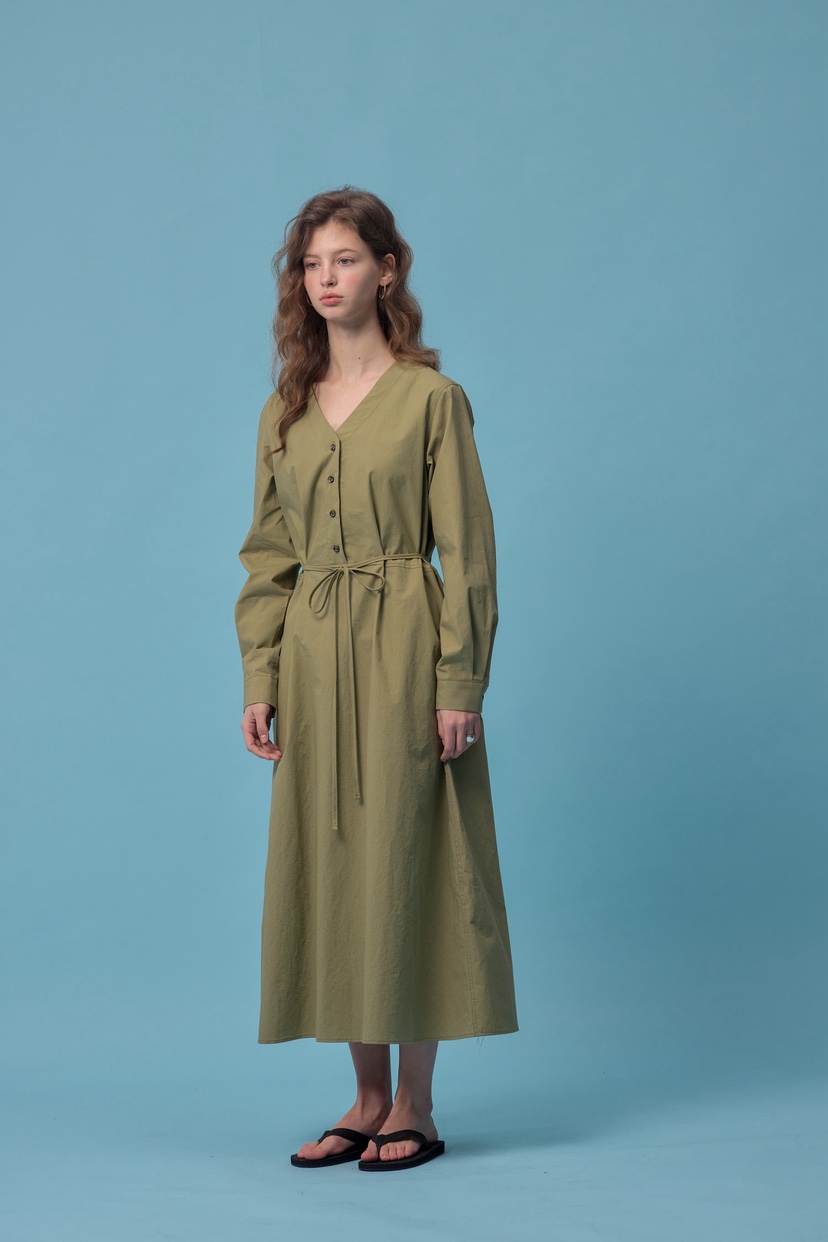 MILUI韓國東大門代購女士新品26春夏人氣休閑連衣裙含腰繩MILUI連衣裙