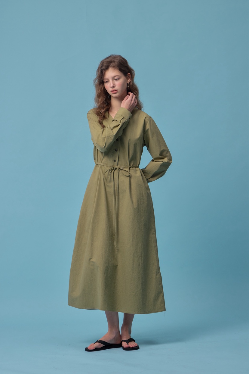 MILUI韓國東大門代購女士新品26春夏人氣休閑連衣裙含腰繩MILUI連衣裙