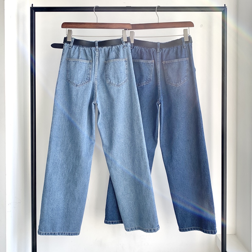 DAVICHI/D.SECOND韓國直郵女士新品熱賣牛仔褲隨機腰帶褶裥DAVICHI/D.SECOND牛仔褲