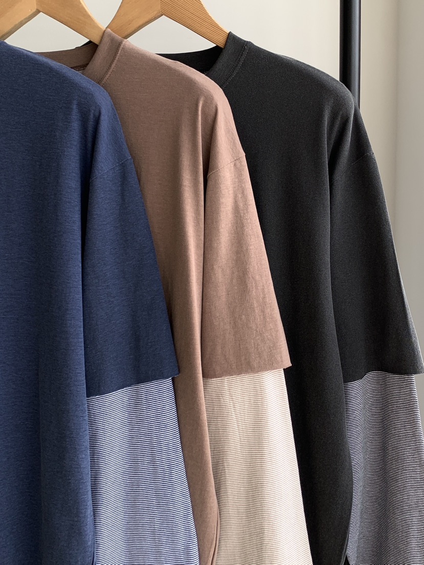 DAVICHI/D.SECOND韓國東大門代購女裝新款26春夏長袖T恤條紋DAVICHI/D.SECOND長袖T恤