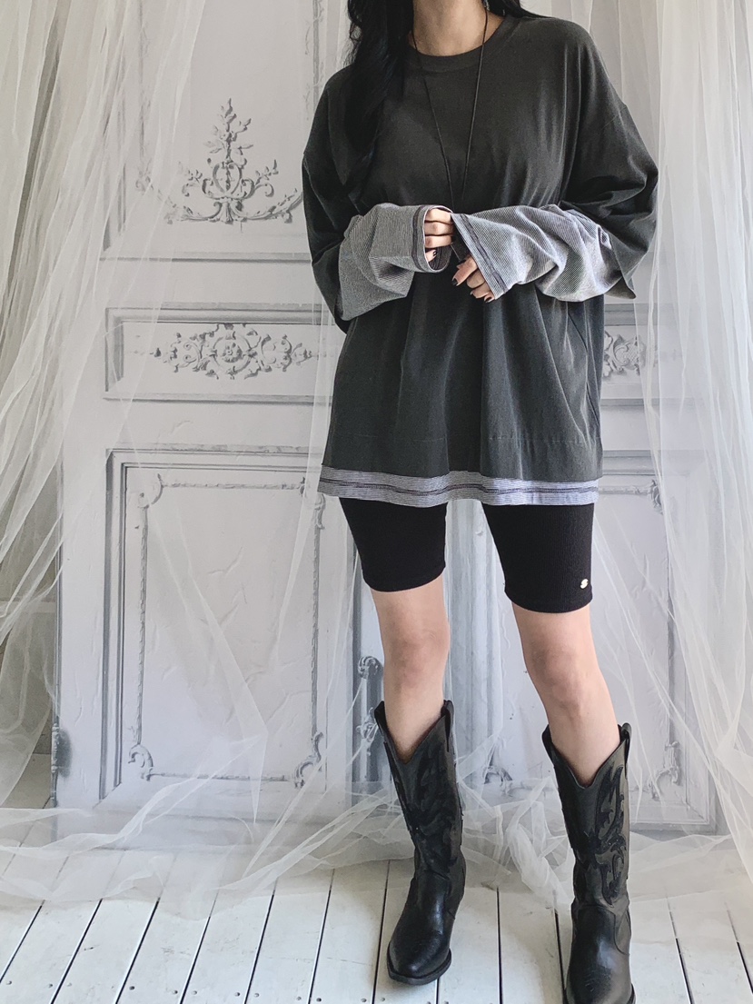 DAVICHI/D.SECOND韓國東大門代購女裝新款26春夏長袖T恤條紋DAVICHI/D.SECOND長袖T恤