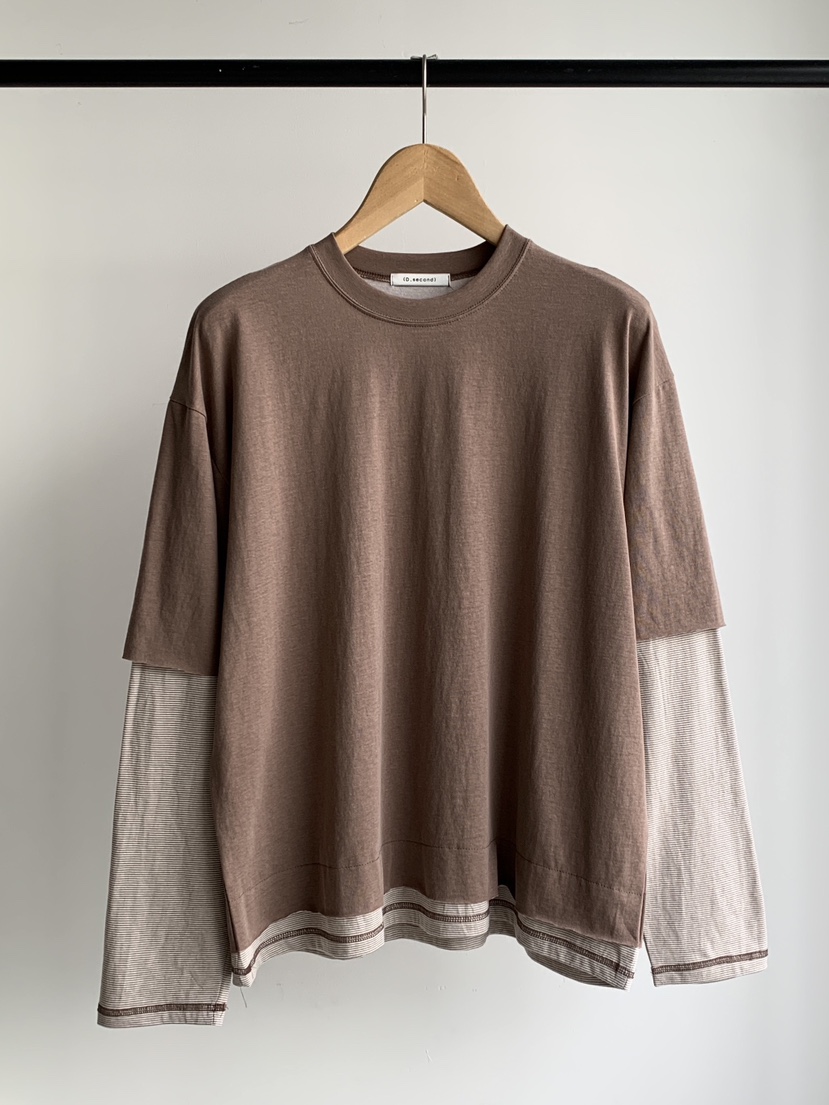 DAVICHI/D.SECOND韓國東大門代購女裝新款26春夏長袖T恤條紋DAVICHI/D.SECOND長袖T恤圖色2